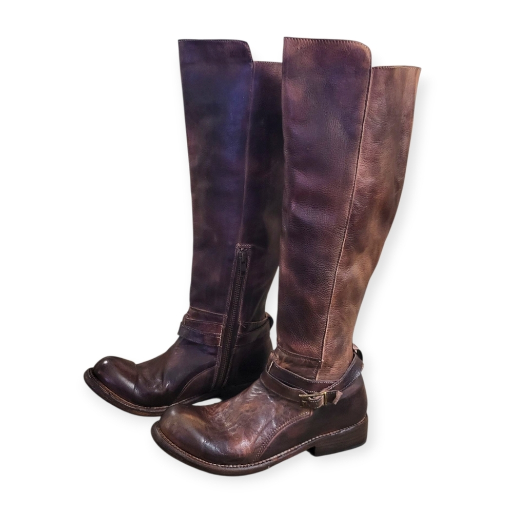 BED STU Cobbler Series Tall Riding Boots Brown Leather 7